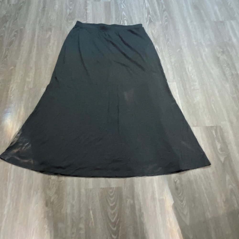 (2) Eileen Fisher Lagenlook Goth Punk Silk Cotton Jersey Pull On Maxi Sk…